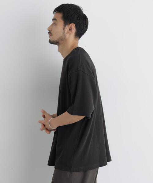 NANO universe(ナノユニバース)の「USAコットン×COOLMAX(R) ワッフルワイドTシャツ半袖(Tシャツ/カットソー・メンズ・ホワイト/ブラック/ブラウン/カーキ・L/M/XL)」の6枚目の写真