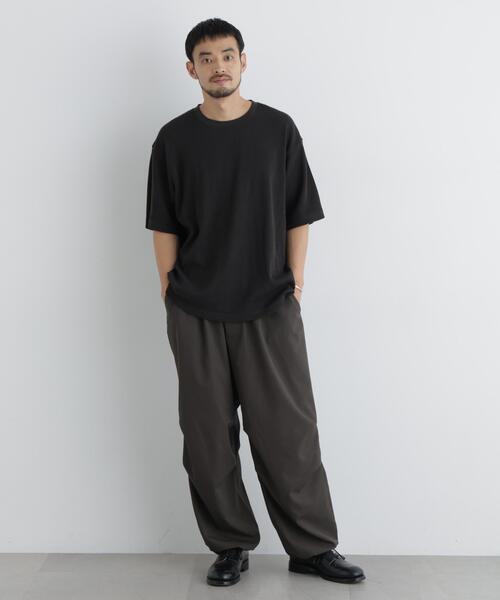NANO universe(ナノユニバース)の「USAコットン×COOLMAX(R) ワッフルワイドTシャツ半袖(Tシャツ/カットソー・メンズ・ホワイト/ブラック/ブラウン/カーキ・L/M/XL)」の8枚目の写真