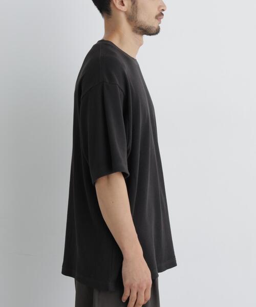 NANO universe(ナノユニバース)の「USAコットン×COOLMAX(R) ワッフルワイドTシャツ半袖(Tシャツ/カットソー・メンズ・ホワイト/ブラック/ブラウン/カーキ・L/M/XL)」の12枚目の写真