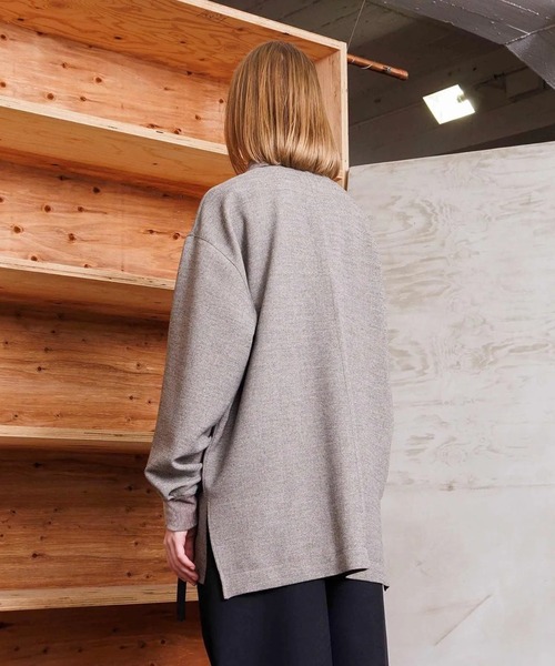 VOAAOV(ヴォアーブ)の「【VOAAOV】TWEEDY Long Sleeve Shirt(シャツ/ブラウス・メンズ・グレイッシュベージュ/チャコールグレー・2/1)」の7枚目の写真