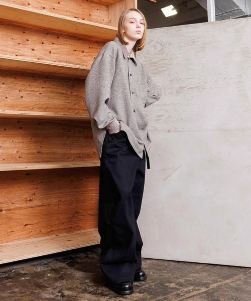 VOAAOV(ヴォアーブ)の「【VOAAOV】TWEEDY Long Sleeve Shirt(シャツ/ブラウス・メンズ・グレイッシュベージュ/チャコールグレー・2/1)」の9枚目の写真