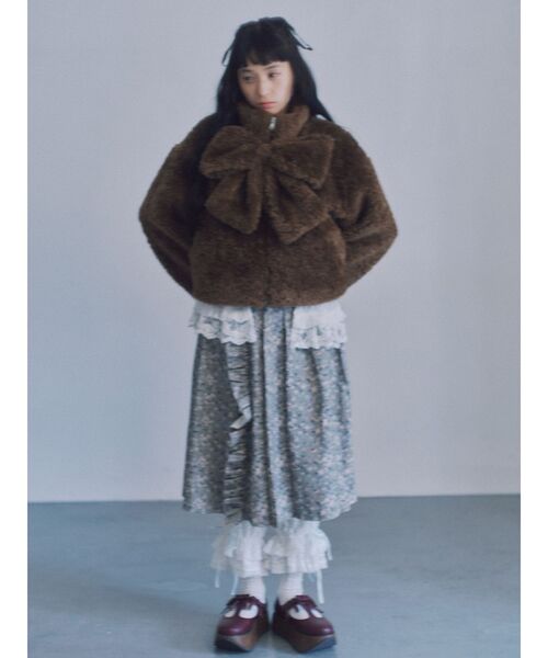 merry jenny(メリージェニー)の「ribbon tstrap shoes(バレエシューズ・レディース・ボルドー/アイボリー/ブラック・MEDIUM/LARGE)」の6枚目の写真