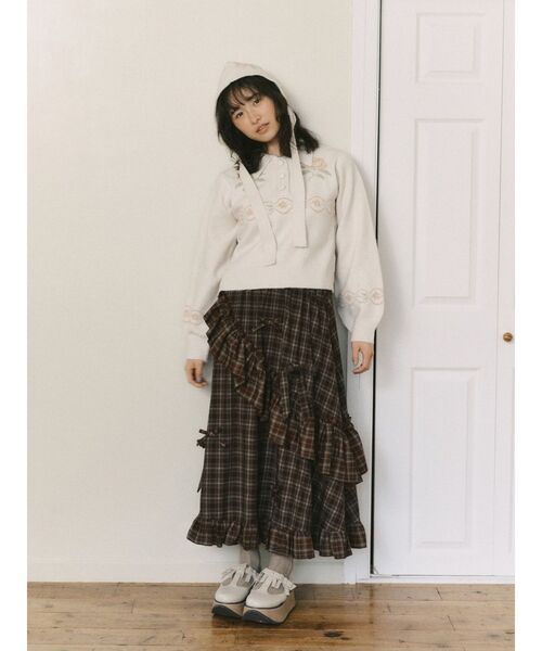 merry jenny(メリージェニー)の「ribbon tstrap shoes(バレエシューズ・レディース・ボルドー/アイボリー/ブラック・MEDIUM/LARGE)」の9枚目の写真