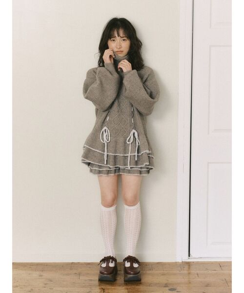 merry jenny(メリージェニー)の「ribbon tstrap shoes(バレエシューズ・レディース・ボルドー/アイボリー/ブラック・MEDIUM/LARGE)」の10枚目の写真