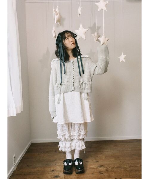 merry jenny(メリージェニー)の「ribbon tstrap shoes(バレエシューズ・レディース・ボルドー/アイボリー/ブラック・MEDIUM/LARGE)」の12枚目の写真