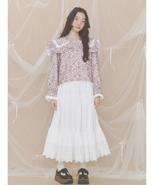 merry jenny(メリージェニー)の「ribbon tstrap shoes(バレエシューズ・レディース・ボルドー/アイボリー/ブラック・MEDIUM/LARGE)」の17枚目の写真