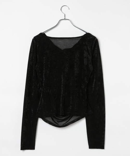 PAGEBOY(ページボーイ)の「ベロアドレープロングスリーブ(Tシャツ/カットソー・レディース・ダークブラウン/ターコイズブルー/ブラック・FREE)」の18枚目の写真