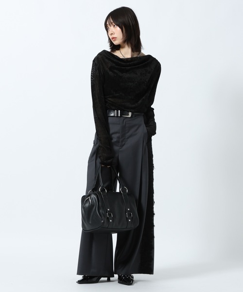 PAGEBOY(ページボーイ)の「ベロアドレープロングスリーブ(Tシャツ/カットソー・レディース・ダークブラウン/ターコイズブルー/ブラック・FREE)」の12枚目の写真