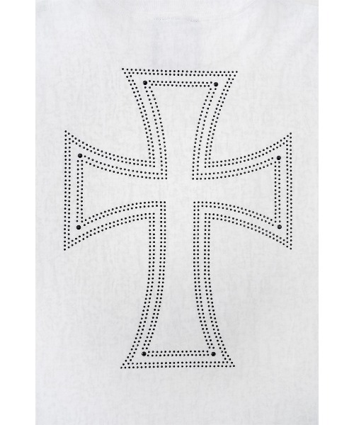 UNKNOWN LONDON(アンノウン・ロンドン)の「Tシャツ|Outline Cross Rhinestone Tee|Unknown London(Tシャツ/カットソー・メンズ・ホワイト・SMALL/MEDIUM/LARGE/X-LARGE)」の2枚目の写真