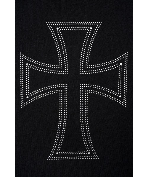 UNKNOWN LONDON(アンノウン・ロンドン)の「Tシャツ|Outline Cross Rhinestone Tee|Unknown London(Tシャツ/カットソー・メンズ・ホワイト・SMALL/MEDIUM/LARGE/X-LARGE)」の8枚目の写真