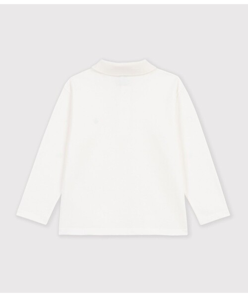 PETIT BATEAU（プチバトー）の「鹿の子編み長袖ポロシャツ（ポロシャツ・キッズ・オフホワイト・6YEAR/8YEAR/10YEAR/12YEAR）」の4枚目の写真