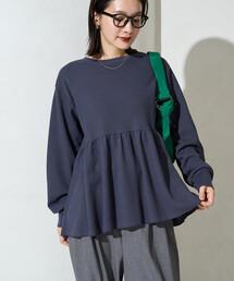 限定展開　ワッフル 切り替え トップス