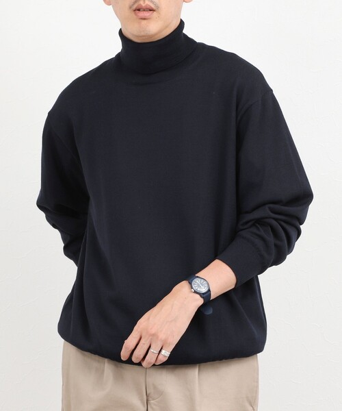 NOLLEY’S(ノーリーズ)の「ハイゲージウォッシャブルニットタートルネック 26AW(ニット/セーター・メンズ・グレイッシュブルー/ライトグレー/ボルドー/ネイビー・S/M/L)」の3枚目の写真