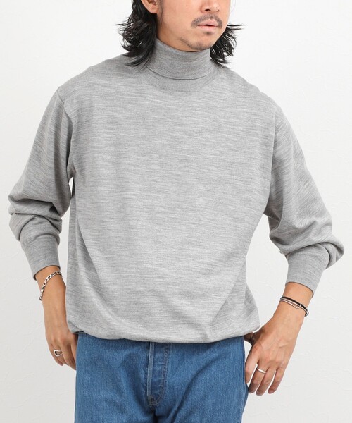 NOLLEY’S(ノーリーズ)の「ハイゲージウォッシャブルニットタートルネック 26AW(ニット/セーター・メンズ・グレイッシュブルー/ライトグレー/ボルドー/ネイビー・S/M/L)」の2枚目の写真