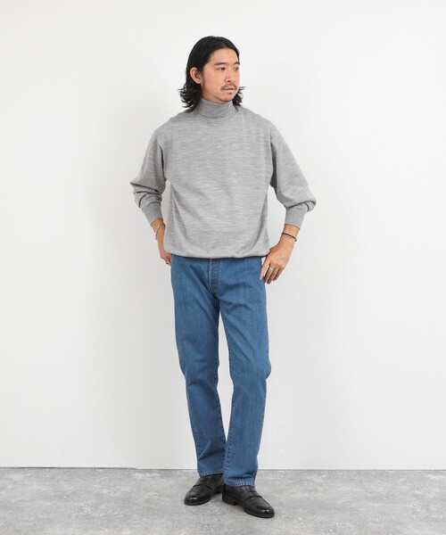 NOLLEY’S(ノーリーズ)の「ハイゲージウォッシャブルニットタートルネック 26AW(ニット/セーター・メンズ・グレイッシュブルー/ライトグレー/ボルドー/ネイビー・S/M/L)」の5枚目の写真