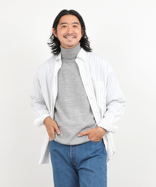 NOLLEY’S(ノーリーズ)の「ハイゲージウォッシャブルニットタートルネック 26AW(ニット/セーター・メンズ・グレイッシュブルー/ライトグレー/ボルドー/ネイビー・S/M/L)」の9枚目の写真