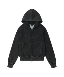 Napoleon Corded Zip-Up Hoodie (Black)
