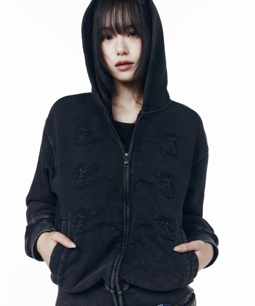 AAKAM（アーカム）の「Napoleon Corded Zip-Up Hoodie (Black)（パーカー・レディース・その他・1/2）」の4枚目の写真