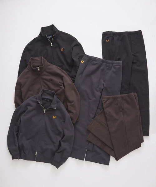 FRED PERRY(フレッドペリー)の「FRED PERRY / フレッドペリー 別注 スウェット トラック ジャケット(スウェット・メンズ・ブラウン/スミクロ/ブラック・LARGE/MEDIUM)」の15枚目の写真