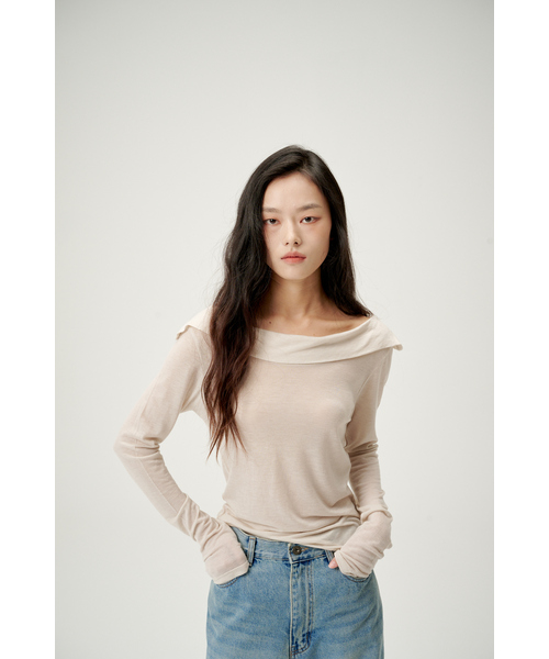 LYNTE(リンテ)の「ウールタイリバーシブルトップ(Tシャツ/カットソー・レディース・ブラック/ベージュ・SMALL/MEDIUM)」の1枚目の写真