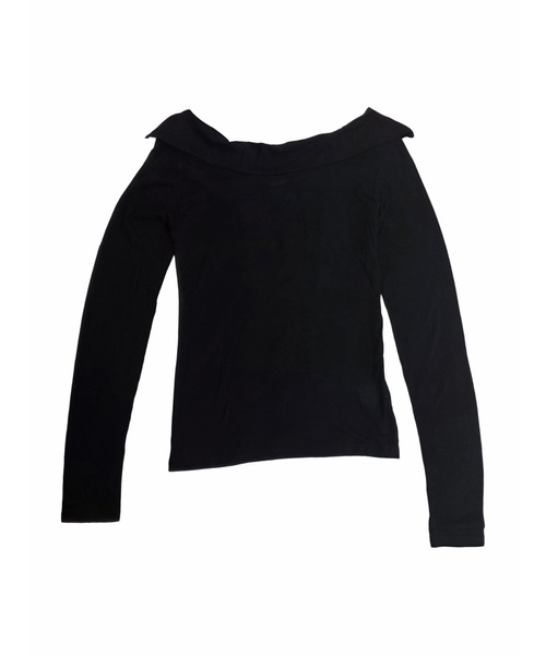 LYNTE(リンテ)の「ウールタイリバーシブルトップ(Tシャツ/カットソー・レディース・ブラック/ベージュ・SMALL/MEDIUM)」の2枚目の写真