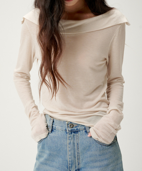 LYNTE(リンテ)の「ウールタイリバーシブルトップ(Tシャツ/カットソー・レディース・ブラック/ベージュ・SMALL/MEDIUM)」の4枚目の写真