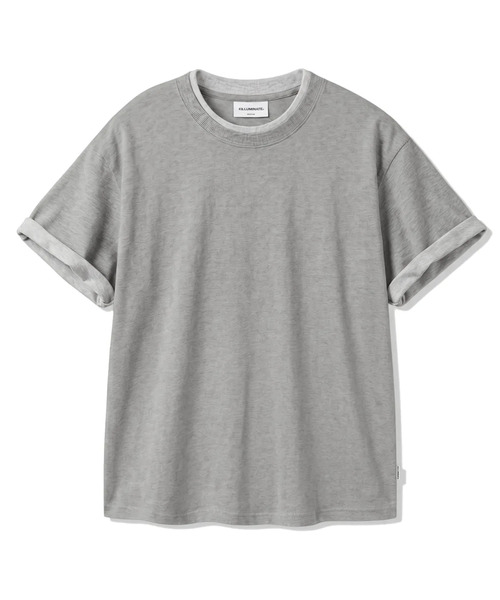 F.ILLUMINATE(フィルミネイト)の「デイリー ロールアップ レイヤード クロップドTシャツ-3Color(Tシャツ/カットソー・レディース・ブラック/ダークグレー/グレー系・MEDIUM/LARGE/SMALL)」の3枚目の写真