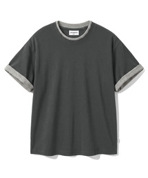 デイリー ロールアップ レイヤード クロップドTシャツ-3Color