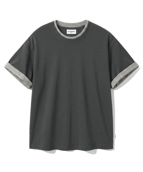 F.ILLUMINATE(フィルミネイト)の「デイリー ロールアップ レイヤード クロップドTシャツ-3Color(Tシャツ/カットソー・レディース・ブラック/ダークグレー/グレー系・MEDIUM/LARGE/SMALL)」の1枚目の写真