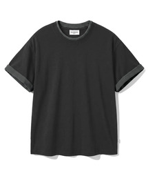 デイリー ロールアップ レイヤード クロップドTシャツ-3Color