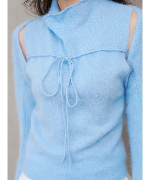 SNIDEL(スナイデル)の「【HIGH QUALITY】ウールミンクショートボレロ(カーディガン/ボレロ・レディース・ライトブルー/モカ/ホワイト・F)」の10枚目の写真