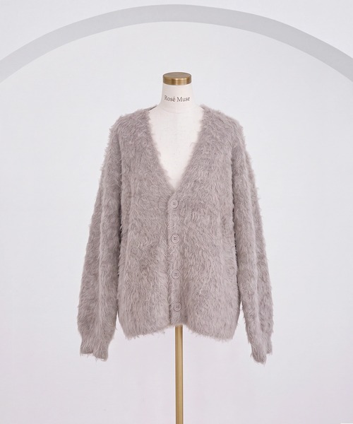 Rose Muse（ロゼミューズ）の「Shaggy oversized cardigan（カーディガン/ボレロ・レディース・ピンク/ホワイト/ブラウン/グレー・FREE）」の3枚目の写真