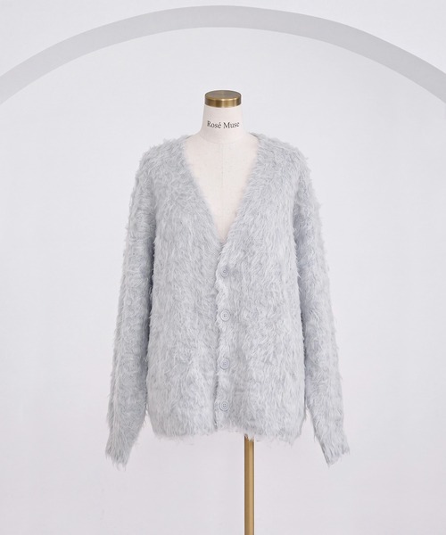 Rose Muse（ロゼミューズ）の「Shaggy oversized cardigan（カーディガン/ボレロ・レディース・ピンク/ホワイト/ブラウン/グレー・FREE）」の2枚目の写真