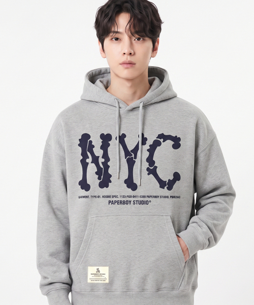 PAPERBOY(ペーパーボーイ)の「NYC スケルトンフーディー-メランジ(パーカー・レディース・その他・SMALL/MEDIUM/LARGE/X-LARGE)」の2枚目の写真
