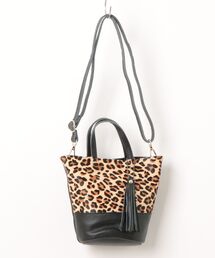 【RS】【cooco】ﾎｰｽﾍｱxｼｭﾘﾝｸﾚｻﾞｰﾊﾞｹﾂ型ﾐﾆ2WAYﾄｰﾄﾊﾞｯｸﾞ