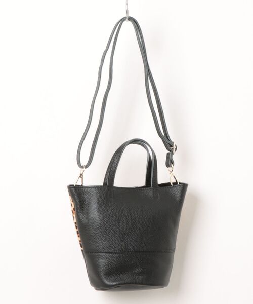 COOCO（クーコ）の「【RS】【cooco】ﾎｰｽﾍｱxｼｭﾘﾝｸﾚｻﾞｰﾊﾞｹﾂ型ﾐﾆ2WAYﾄｰﾄﾊﾞｯｸﾞ（トートバッグ・レディース・レオパード/アニマル・FREE）」の6枚目の写真