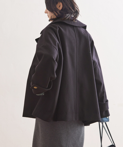 Traditional Weatherwear（トラディショナルウェザーウェア）の「別注【TRADITIONAL WEATHERWEAR】MALTON PEA COAT MIDDLE（ピーコート・レディース・チャコールグレー/ネイビー・34）」の13枚目の写真