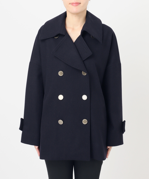 Traditional Weatherwear（トラディショナルウェザーウェア）の「別注【TRADITIONAL WEATHERWEAR】MALTON PEA COAT MIDDLE（ピーコート・レディース・チャコールグレー/ネイビー・34）」の15枚目の写真