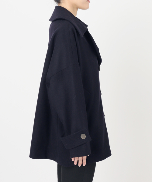 Traditional Weatherwear（トラディショナルウェザーウェア）の「別注【TRADITIONAL WEATHERWEAR】MALTON PEA COAT MIDDLE（ピーコート・レディース・チャコールグレー/ネイビー・34）」の19枚目の写真