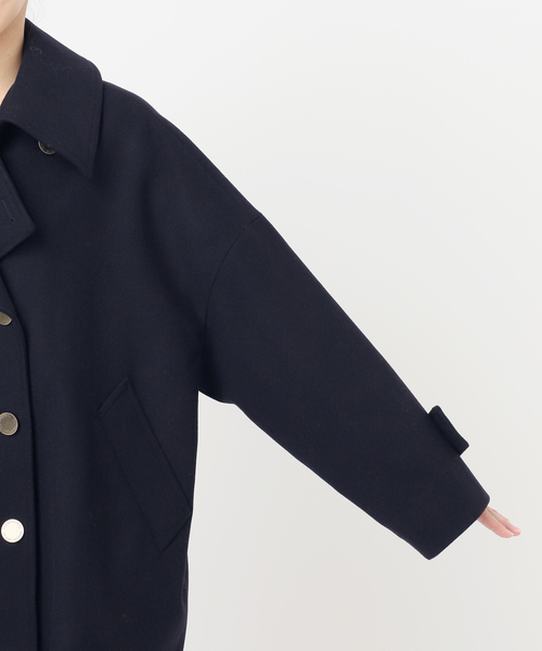 Traditional Weatherwear（トラディショナルウェザーウェア）の「別注【TRADITIONAL WEATHERWEAR】MALTON PEA COAT MIDDLE（ピーコート・レディース・チャコールグレー/ネイビー・34）」の20枚目の写真