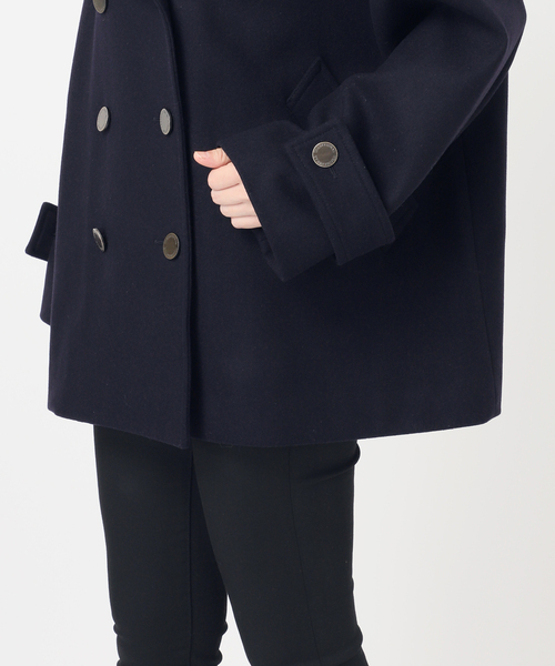 Traditional Weatherwear（トラディショナルウェザーウェア）の「別注【TRADITIONAL WEATHERWEAR】MALTON PEA COAT MIDDLE（ピーコート・レディース・チャコールグレー/ネイビー・34）」の21枚目の写真