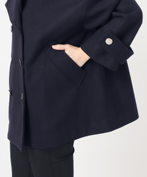 Traditional Weatherwear（トラディショナルウェザーウェア）の「別注【TRADITIONAL WEATHERWEAR】MALTON PEA COAT MIDDLE（ピーコート・レディース・チャコールグレー/ネイビー・34）」の22枚目の写真