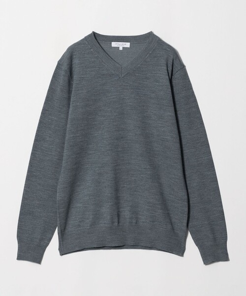 A DAY IN THE LIFE UNITED ARROWS(アデイインザライフユナイテッドアローズ)の「プレーティングテンジク Vネック ニット 12GG -ウォッシャブル-<A DAY IN THE LIFE>(ニット/セーター・メンズ・グレー系/ベージュ/ネイビー・L/S/M)」の1枚目の写真