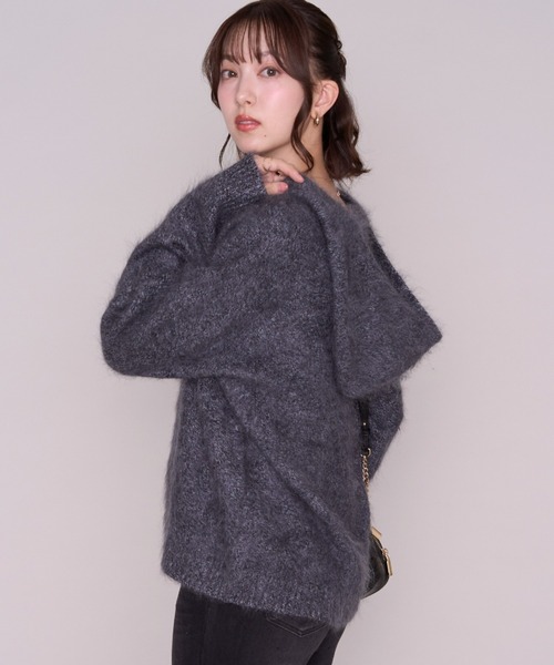 MISCH MASCH(ミッシュマッシュ)の「2026秋冬新作 ふわふわフードニット(ニット/セーター・レディース・ベージュ/グレー/レッド・フリ-)」の6枚目の写真