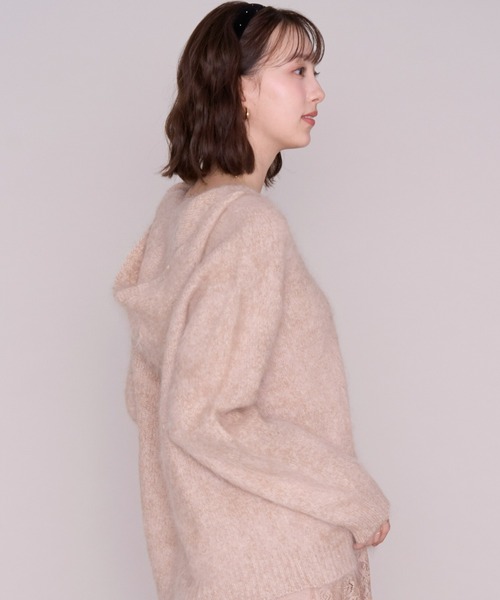 MISCH MASCH(ミッシュマッシュ)の「2026秋冬新作 ふわふわフードニット(ニット/セーター・レディース・ベージュ/グレー/レッド・フリ-)」の22枚目の写真