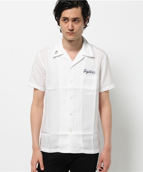 HYSTERIC GLAMOUR（ヒステリックグラマー）の「WITCHCRAFT ROCK刺繍 ボーリングSH（シャツ/ブラウス・メンズ・ホワイト/レッド系その他/ブラック・MEDIUM/LARGE/SMALL）」の4枚目の写真