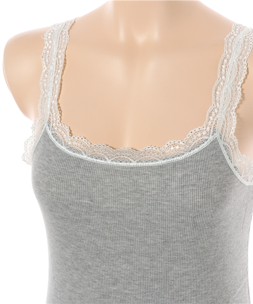 Heather（ヘザー）の「ランジェリーレースタンク  729812（タンクトップ・レディース・グレー/ブラック/ピンク系その他/オフホワイト・FREE）」の6枚目の写真