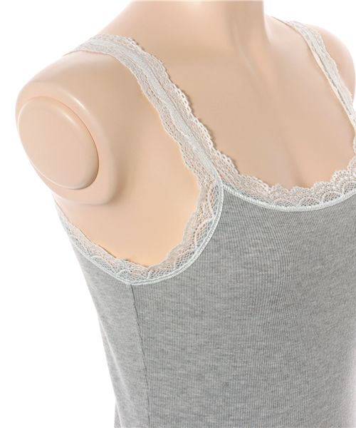 Heather（ヘザー）の「ランジェリーレースタンク  729812（タンクトップ・レディース・グレー/ブラック/ピンク系その他/オフホワイト・FREE）」の7枚目の写真