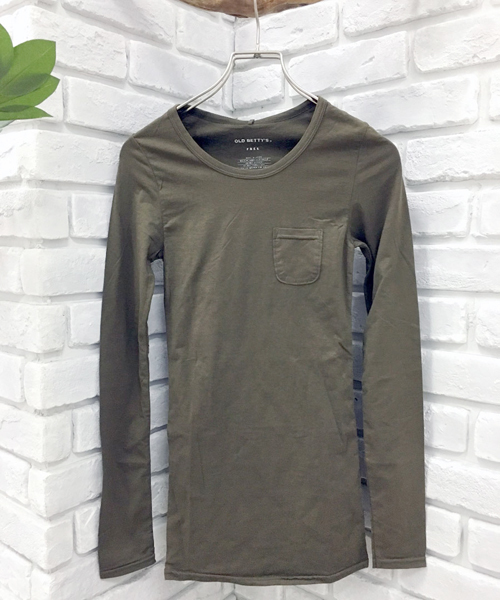 OLD BETTY'S(オールドベティーズ)の「ALOHA Bare Jersey Pocket T-shirts/ベアジャージーポケットTシャツ(Tシャツ/カットソー・レディース・杢グレー/ターコイズブルー/チャコール/ホワイト/ライトグレー/ブラウン/ベビーピンク/ダークブラウン/レッド系その他2/ブラック/ブルーグレー/サックスブルー/ブルーグリーン/グリーン/ロイヤルブルー/パープル/サーモンピンク/レッド/レッド系その他/チェリーピンク・FREE)」の9枚目の写真