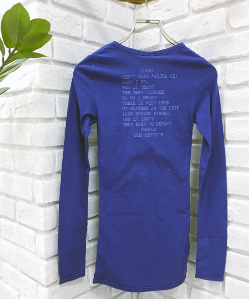 OLD BETTY'S(オールドベティーズ)の「ALOHA Bare Jersey Pocket T-shirts/ベアジャージーポケットTシャツ(Tシャツ/カットソー・レディース・杢グレー/ターコイズブルー/チャコール/ホワイト/ライトグレー/ブラウン/ベビーピンク/ダークブラウン/レッド系その他2/ブラック/ブルーグレー/サックスブルー/ブルーグリーン/グリーン/ロイヤルブルー/パープル/サーモンピンク/レッド/レッド系その他/チェリーピンク・FREE)」の14枚目の写真